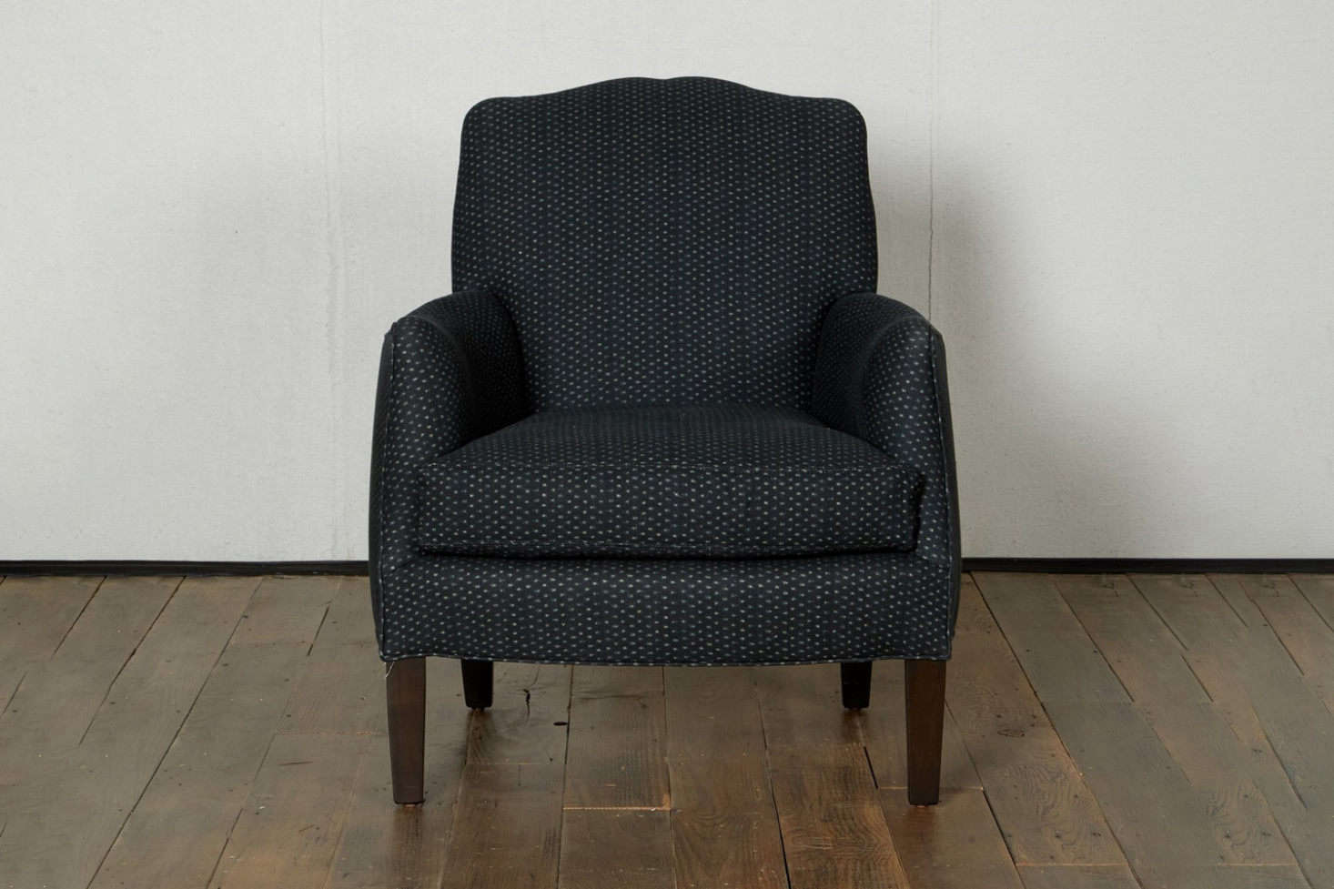 Another style from Cisco Home, the Sebastian Chair, shown in Tori Indigo, comes in a full range of Cisco upholstery fabrics; $