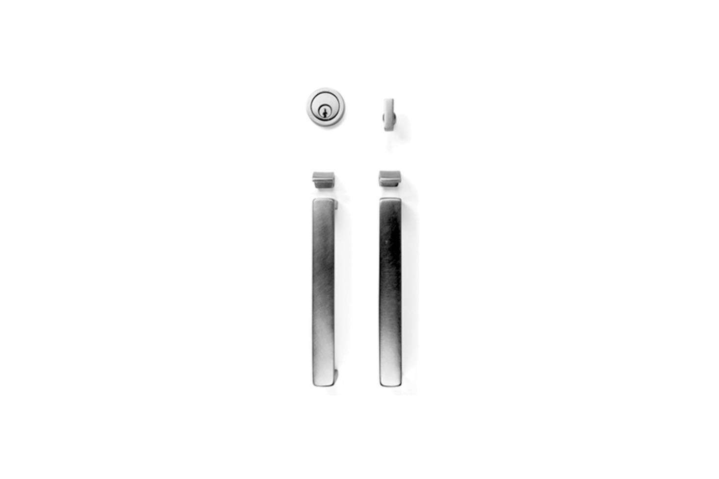 The Minimalist Collection Handle Mortoise Lock Door Entry Set is available at Sun Valley Bronze. Contact for price and ordering information.