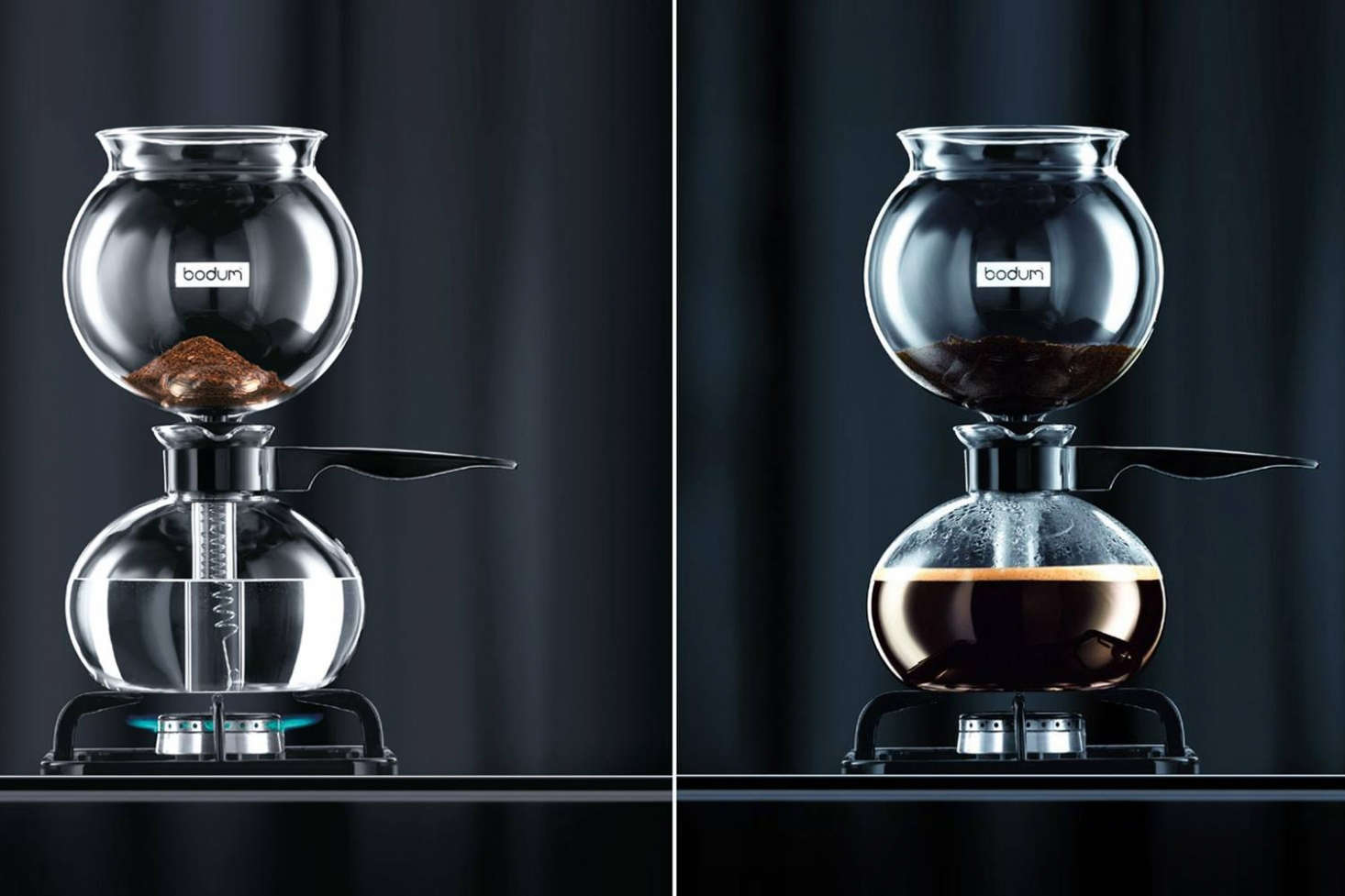 5 Favorites Siphon Coffee Brewers For The Cogniscenti Remodelista Bodum S Pebo Vacuum Coffee Maker On The Stovetop It Comes With A Scoop And