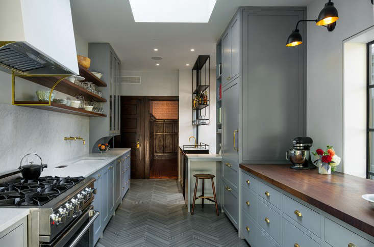 Spotted in Kitchen of the Week: A Before & After Culinary Space in Park Slope: a wall-mounted brass faucet, well-positioned above the sink.