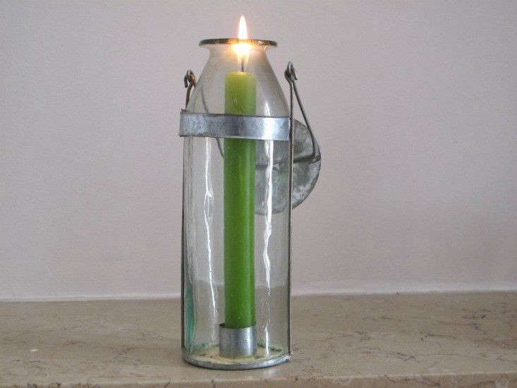 From the archives, a blown glass and tinware candle lantern from La Soufflerie’s Déesse (Goddess) collection.