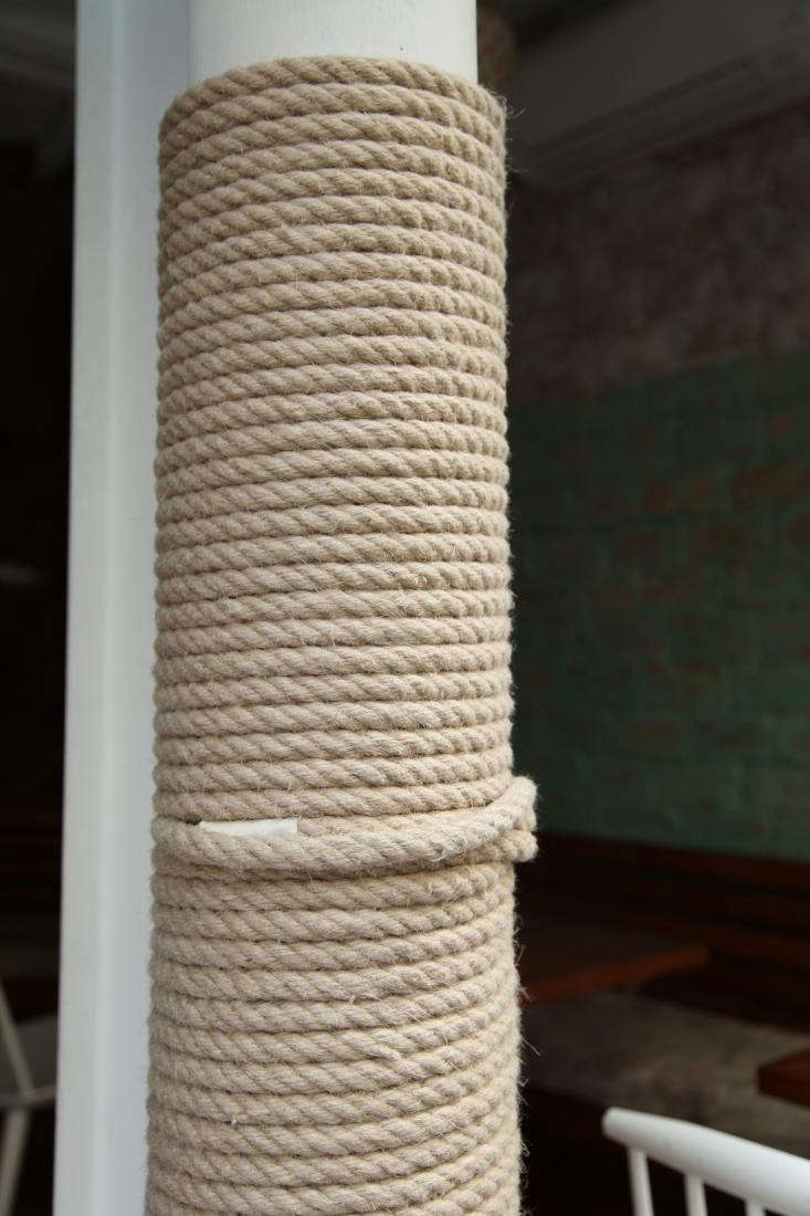 For a more reversible, more textured cover-up, wrap exposed pipes in sturdy rope, as seen in Le Mary Celeste: Coastal Cool in the Middle of the Marais. It’s an effective solution for the steam pipes that run through most New York City apartments—and prevents burns if you accidentally touch the hot pipe, too.
