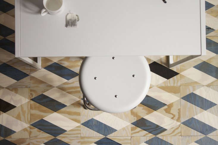 Diy Walls Tiles For Commitment Phobes Remodelista Above Moonish Also Offers A Small Line Of Patterned Floor Tiles Made 3 4 Inch Thick Fir Plywood Each Is 12 By Inches And S For 26 Tile