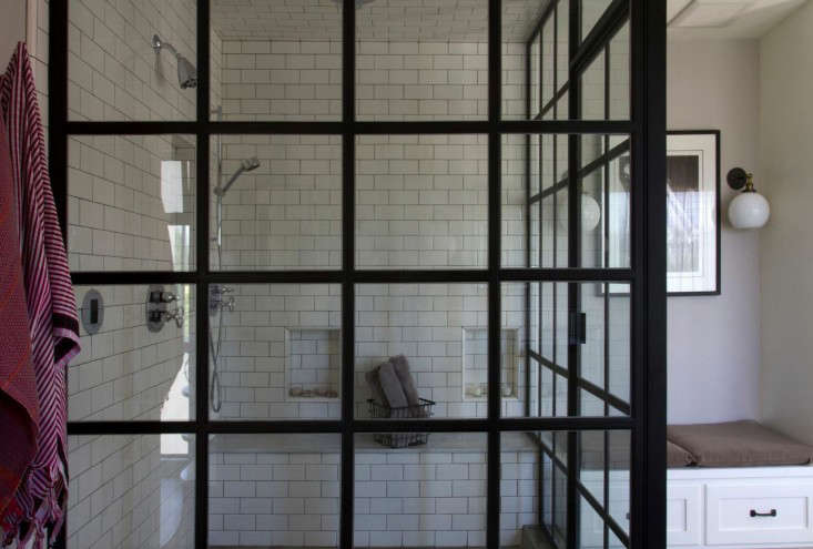 Before After A Brooklyn Inspired Bath In Los Angeles Remodelista Above For More Metal And Glass Shower Enclosure Ideas See 10 Glamorous Baths Factory Window Edition Windows As Enclosures