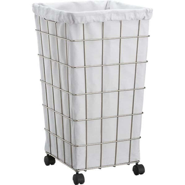 10 Easy Pieces Laundry Hampers Remodelista Above The Tapered Wire Hamper With White Liner Set Includes A Canvas Drawstring Closure And Carrying Strap 59 95 From Crate Barrel