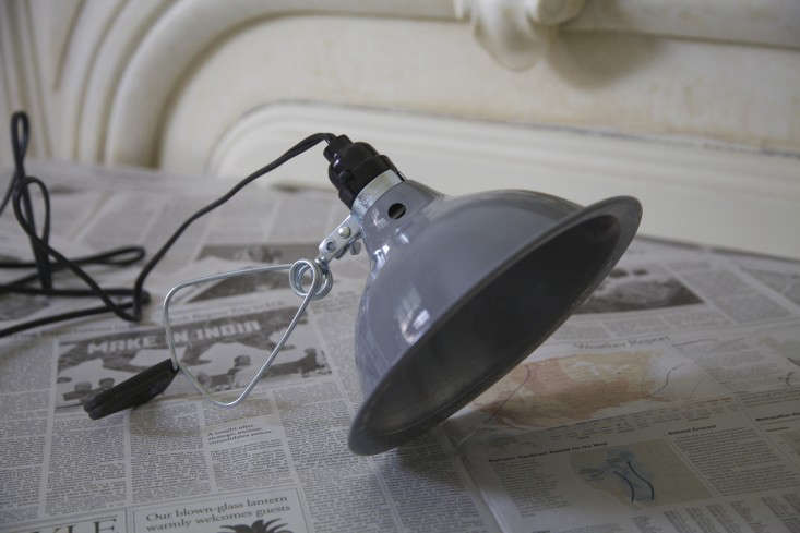 Step 5: Reassemble the clamp light with the painted lampshade.