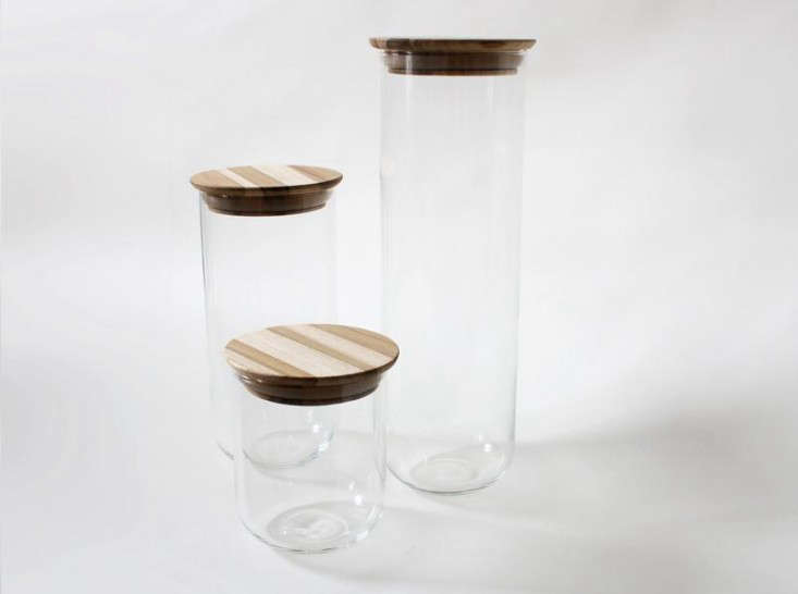 High/Low WoodTopped Glass Jars Remodelista