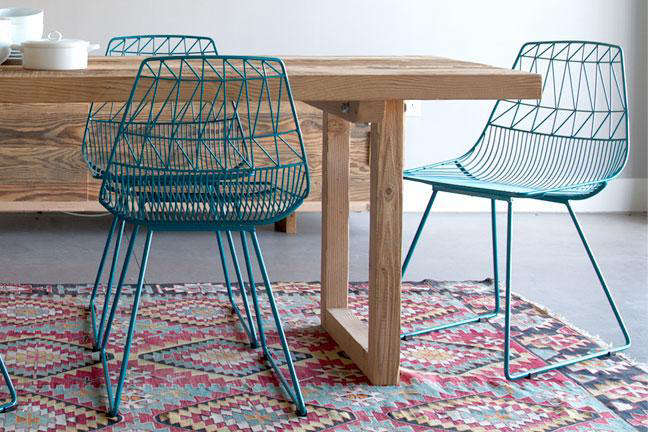 Bend It Like Nanda A High Low Wire Chair Remodelista Above The Farmhouse Lounge Chair From Original Bend Line With Backrest Inspired By Structural Design Of Old Amish Barns