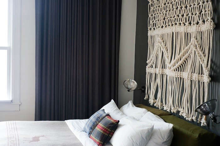 Design Sleuth Macrame Headboard From The Ace Hotels Remodelista Above At The Ace Hotel In Sditch A Macrame Wall Hanging By Sally England Brings Bit Of Pacific Northwest To London