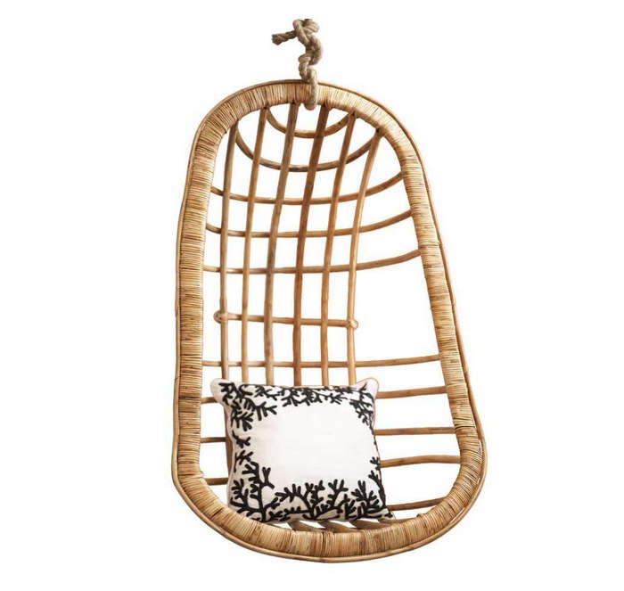 10 Easy Pieces Hanging Rattan Chairs Remodelista Above The Two S Company Hanging Rattan Chair Is Made Of Natural And Measures 40 By 24 28 Inches 381 On