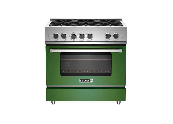 10 Easy Pieces Colorful Freestanding Kitchen Ranges Remodelista Big Chill 36 Inch Range Green Remodelista