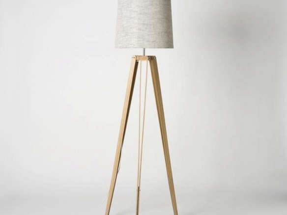 light oak tripod floor lamp