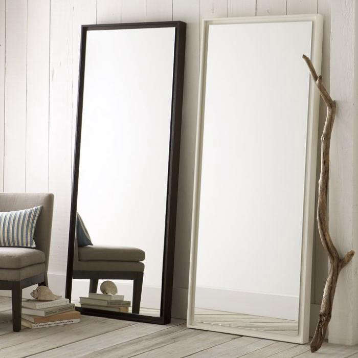 Floating Wood Floor Mirror