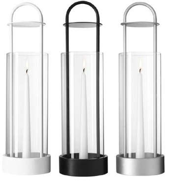 Outdoors Scandinavian Modern Lantern Roundup Remodelista Above Design House Stockholm S Lotus Hurricane Lantern Of Matte Aluminum And Polished Glass Accommodates Taper Or Block Candles Stands 17 5 Inches Tall