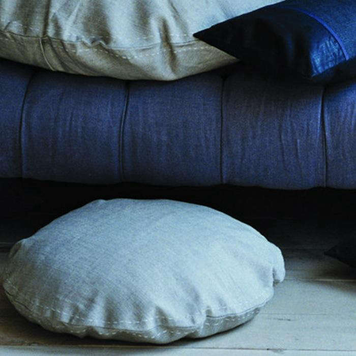 High/Low Round Linen Cushions Remodelista