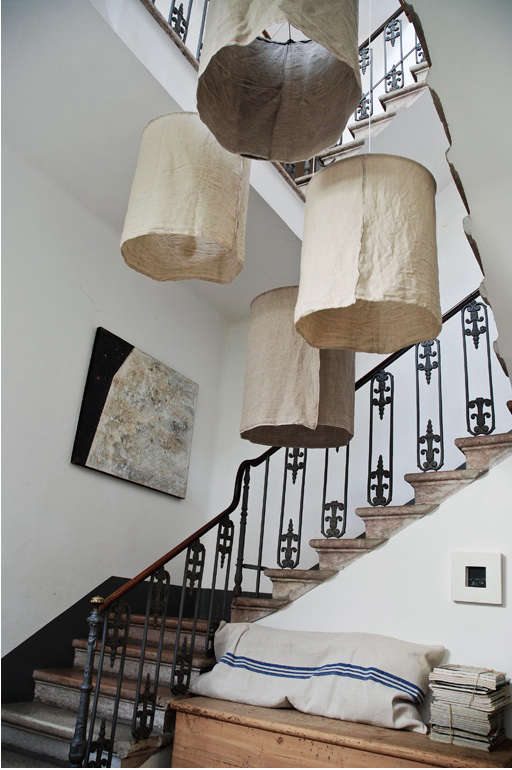 Diy Rustic Linen Lampshades From Italy Remodelista Hand Finished Linen Fabric Interested In Something Similar As A Diy Project See Our Sources And Instructions Below For Making 20 Inch Sized Lamp