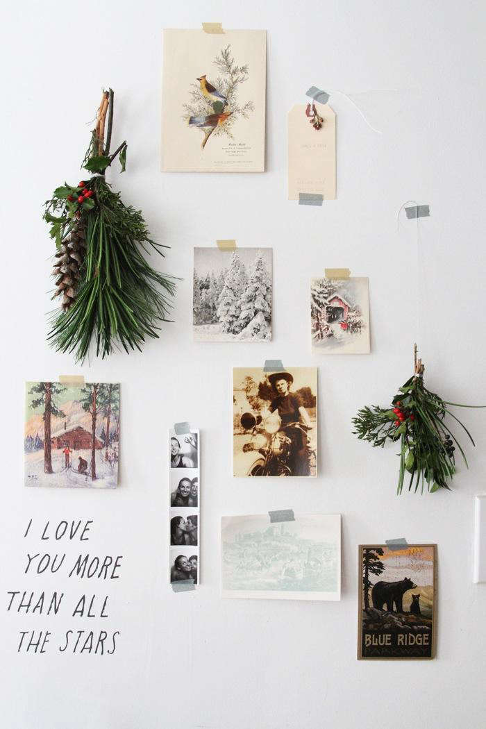 Before Christmas trees caught on, the Irish traditionally hung mistletoe, ivy, and holly (considered a “noble” wood) to ward off evil spirits. Cuttings are widely available at floral shops, tree lots, and even grocery stores; tie them into swags, set them in vases, or hang tiny bundles on a wall, as seen in DIY: Holiday Decor for Small Spaces.