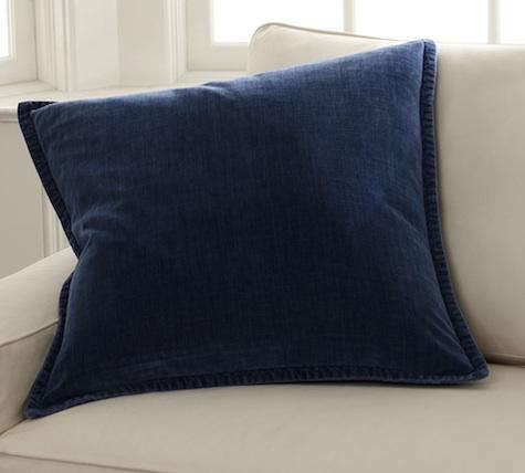 Indigo Velvet Pillow Cover