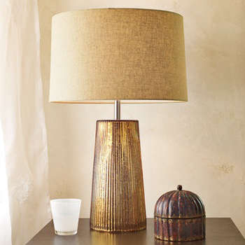 fluted glass table lamp