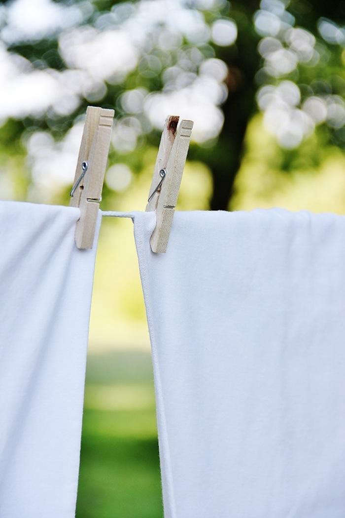Photograph from 7 Life-Changing Reasons to Dry Laundry Outdoors over on Gardenista. See also DIY: Shelter Island Clothes Line.