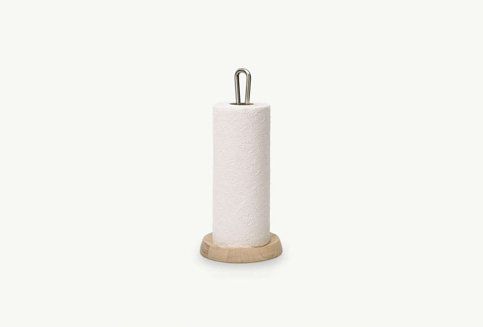 10 Easy Pieces Countertop Paper Towel Holders Remodelista Skagerak Bollard Paper Towel Holder In Oak