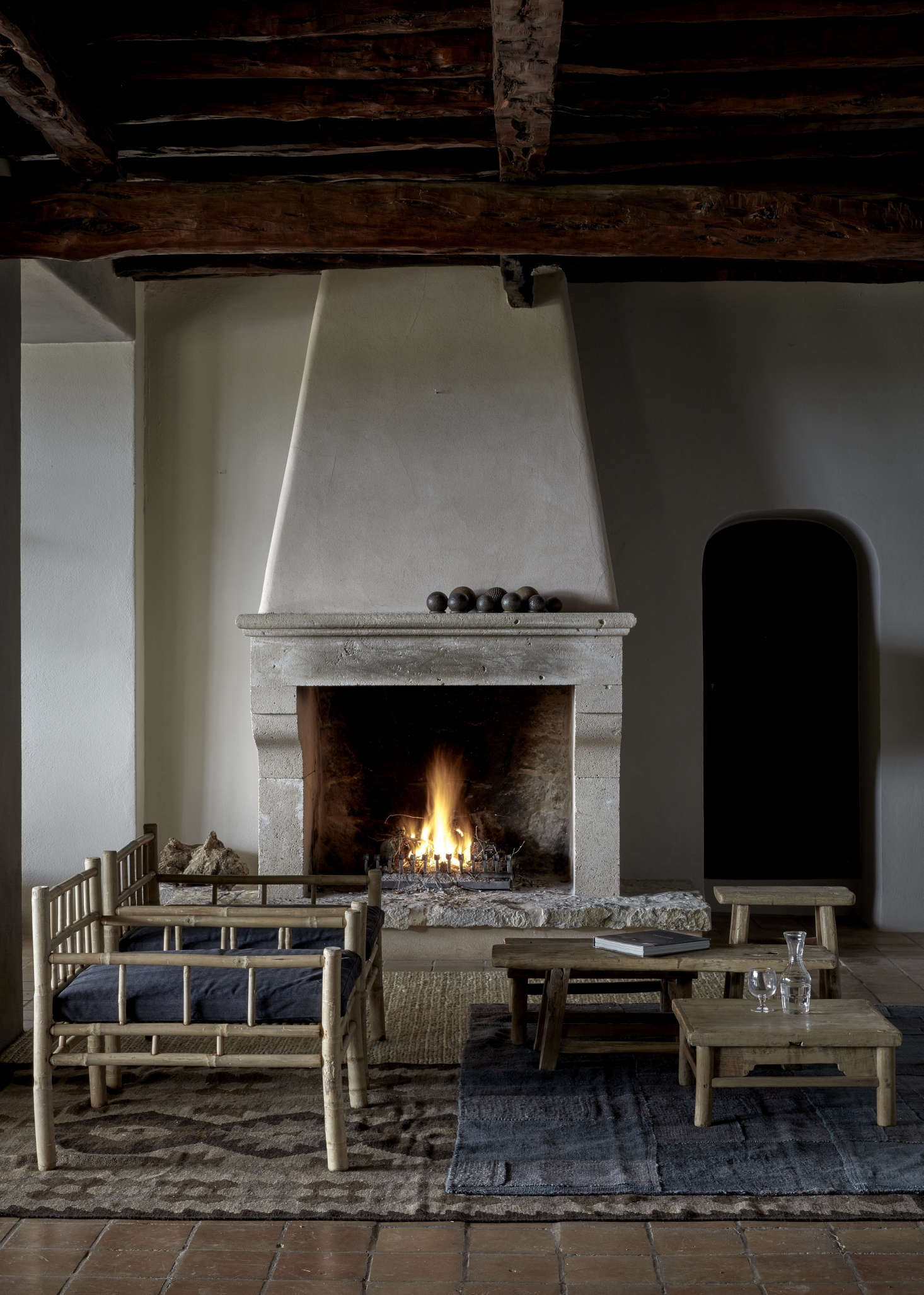 La Granja Ibiza The Sexy New Farm Retreat Remodelista Stucco Fireplace At La Granja Ibiza A Design Hotels Retreat On 16th Century Finca
