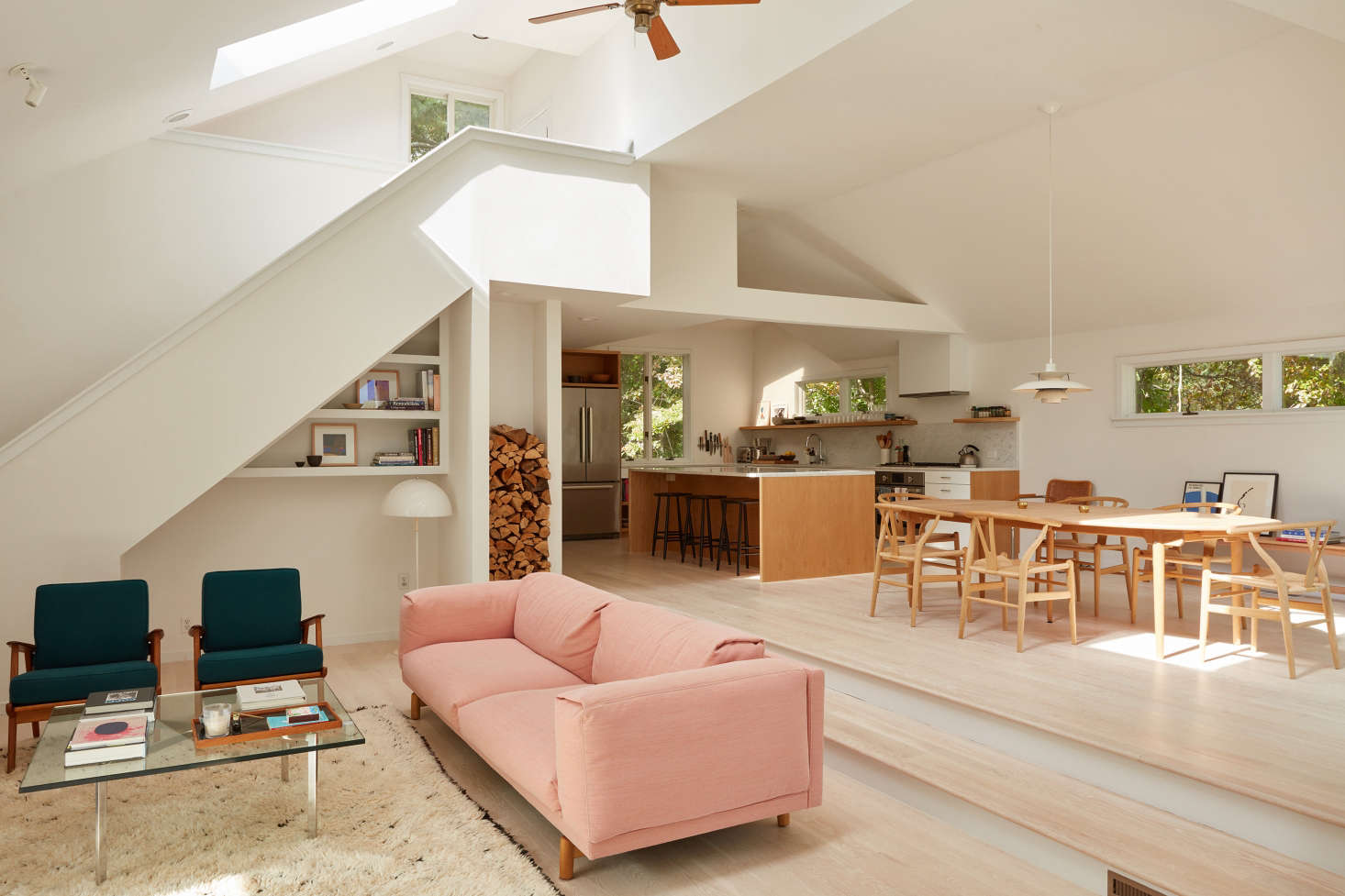 Jones didn’t originally plan on a full-house remodel, but after living in the house as it was for a winter and replacing a leaky roof, she was ready to dig in. “Nothing had been done to the house since the ’70s and there were some very dated design decisions,” she says.