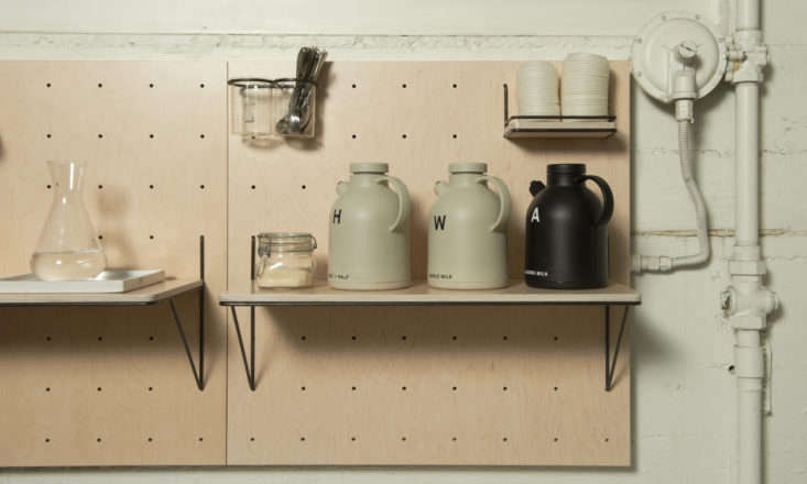 Serveware on Pegboards at Front Cafe by Yvonne Mouser, Photo by James Newman