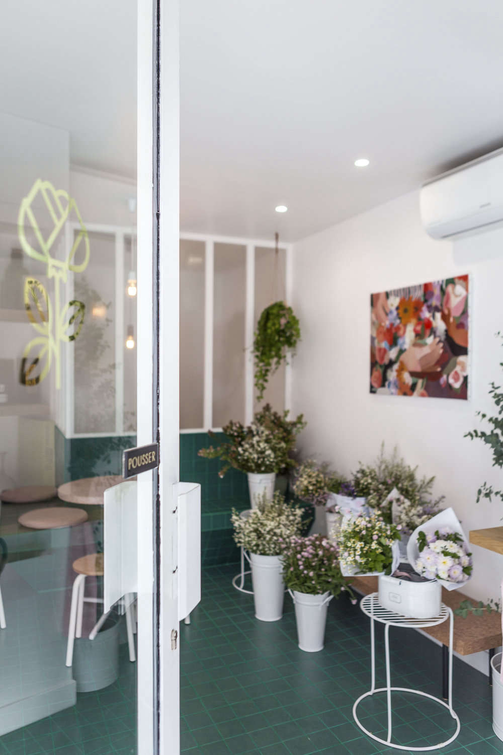 The flower shop inside Peonies. Photograph from Shopper’s Diary: Peonies in Paris, for Flowers and Coffee.