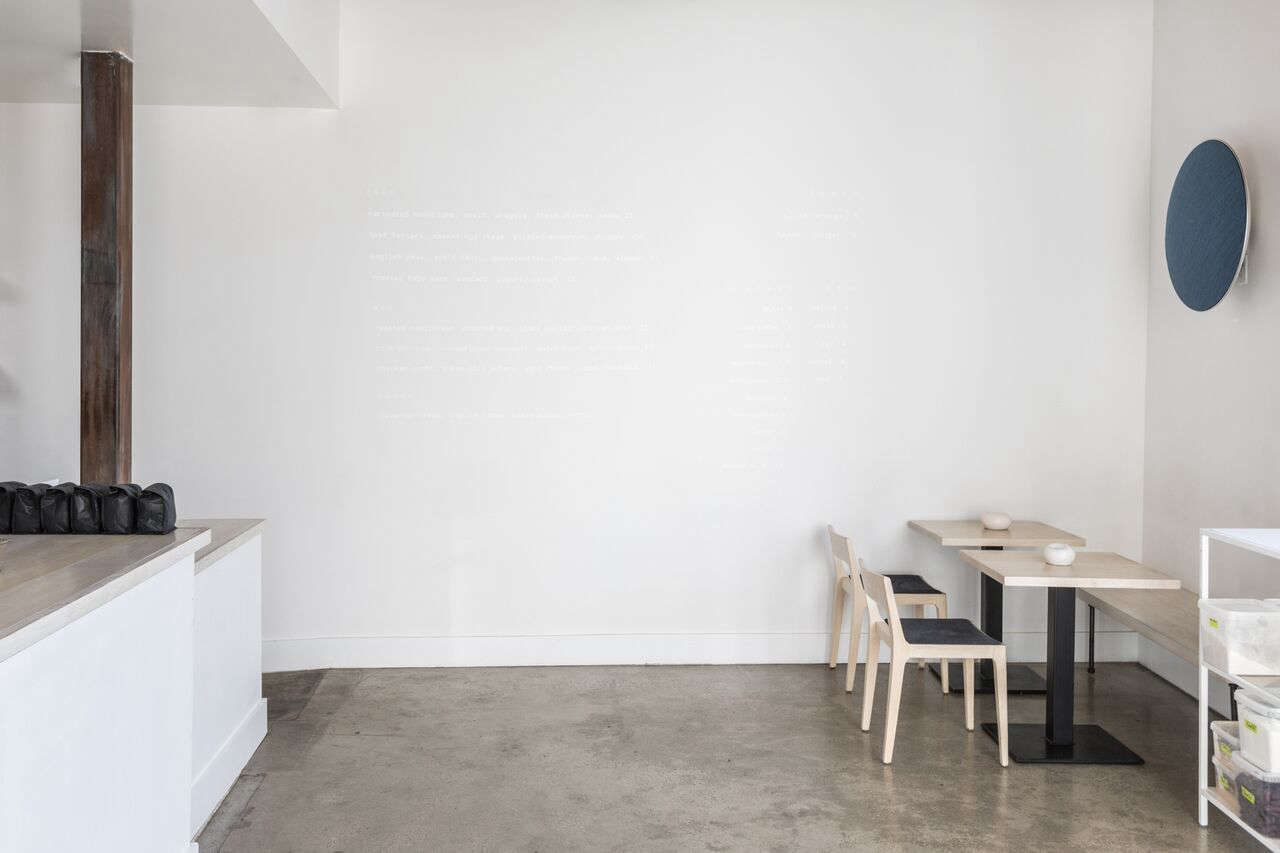 The walls are painted in Behr’s Ultra Pure White.