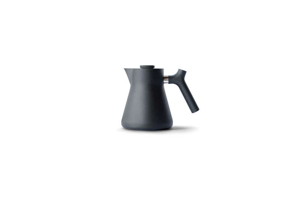 The Raven Stovetop Kettle & Tea Steeper in matte black is $79 from Fellow.