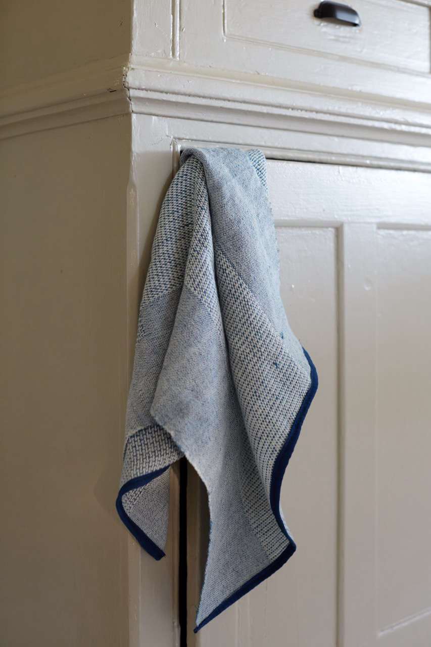 Though currently sold out on her website, Sin’s Indigo Hand Towel is available at KCollette; $56.
