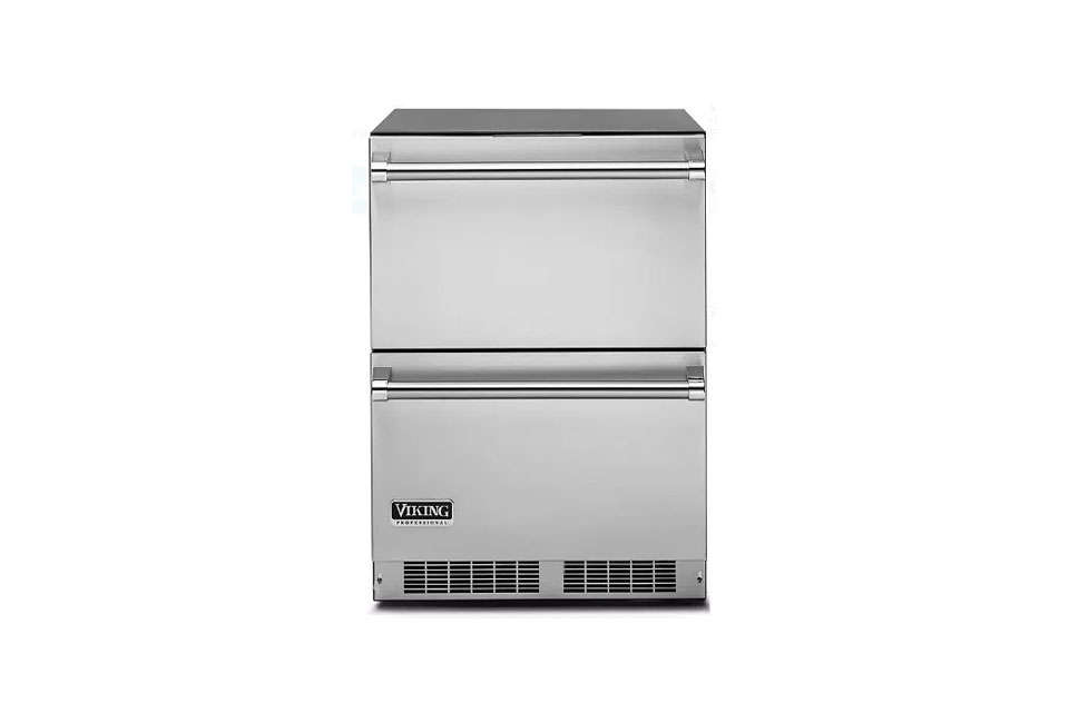 The Viking Professional 5 Series 24-Inch, Double-Drawer Refrigerator is made of stainless steel inside and out; $3,164 from AJ Madison. See more at Viking.