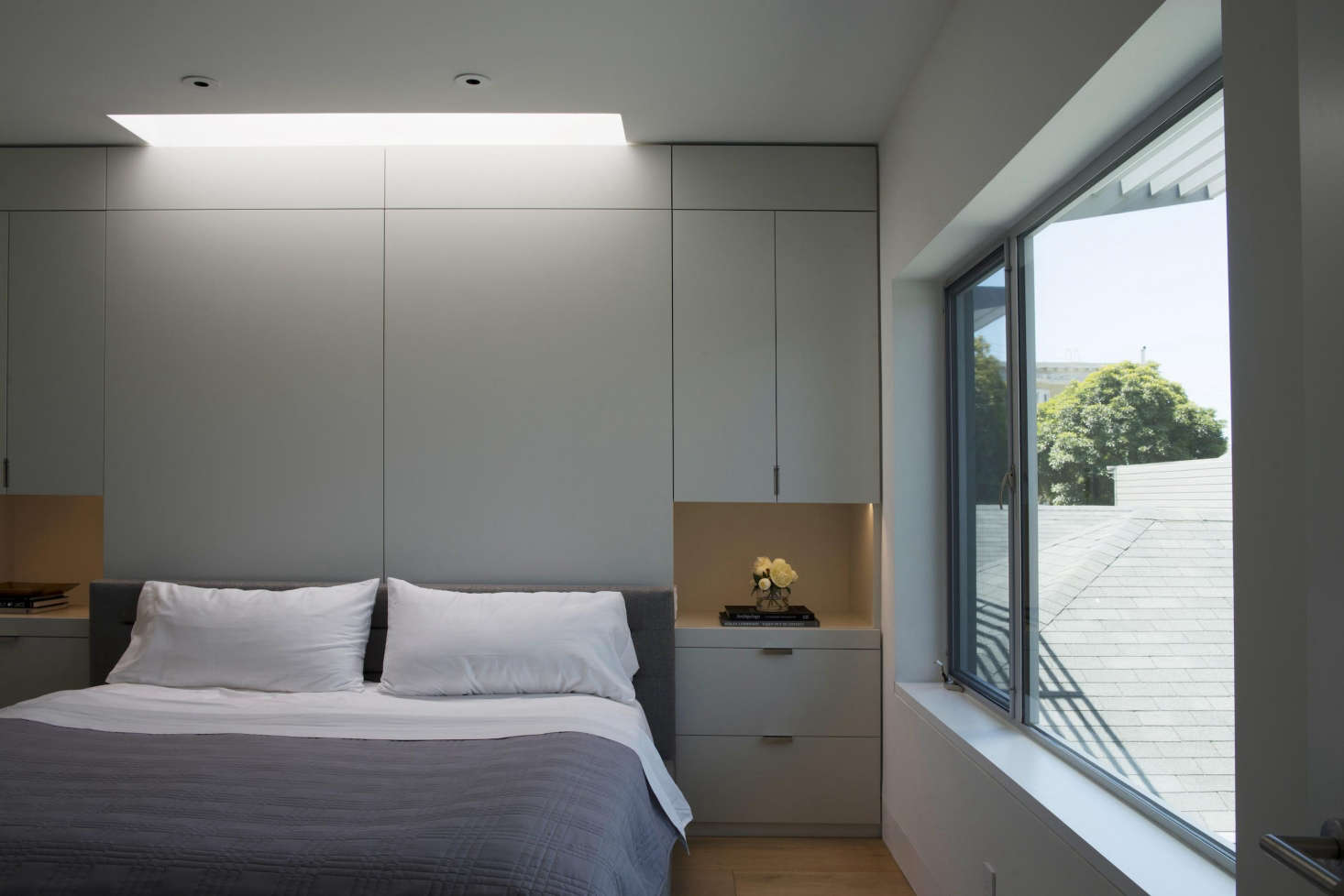 Each master bedroom has built-in cabinetry designed by Buttrick and fabricated by Brian Eby.