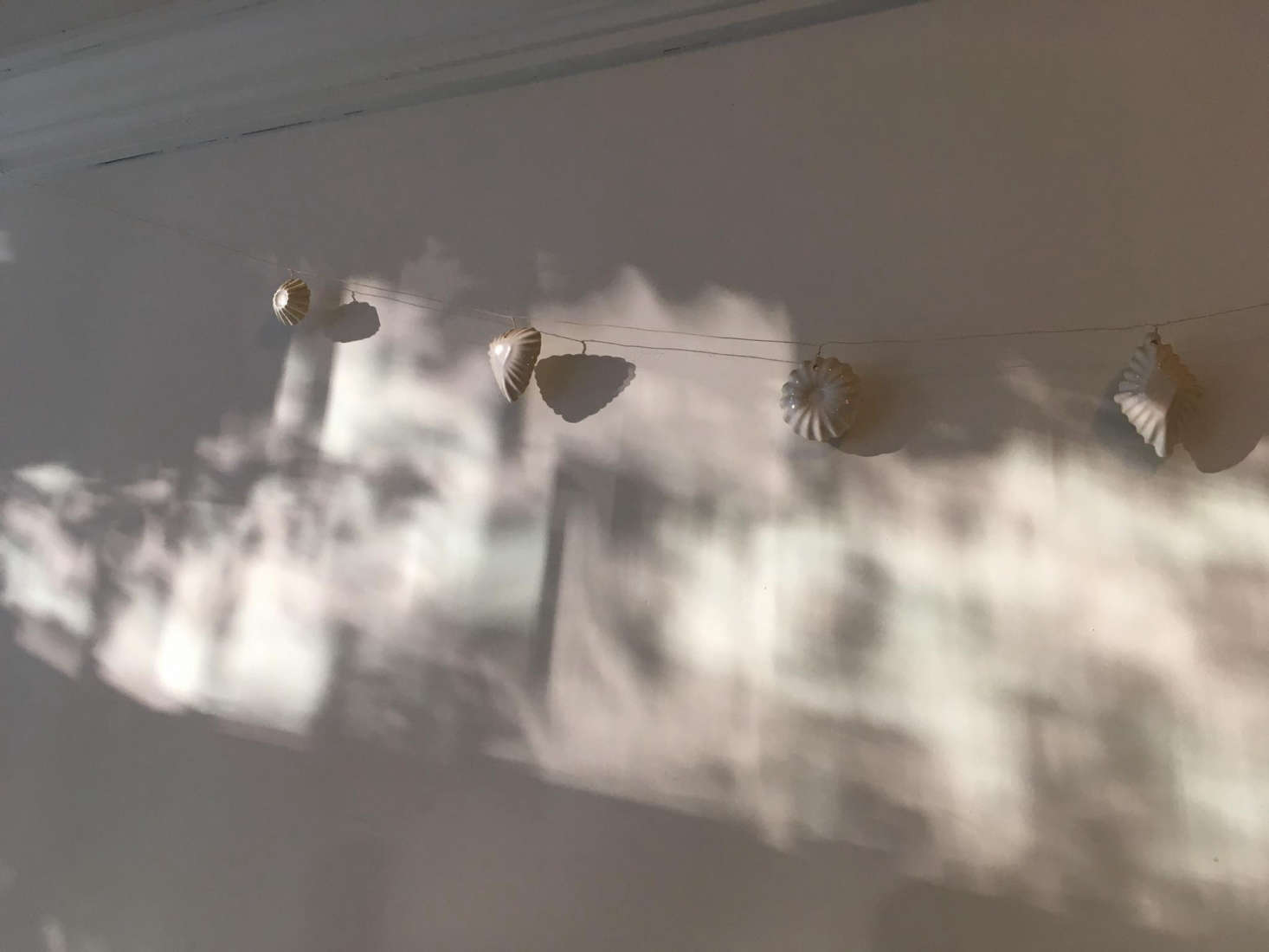 The light is part of the simple decor.
