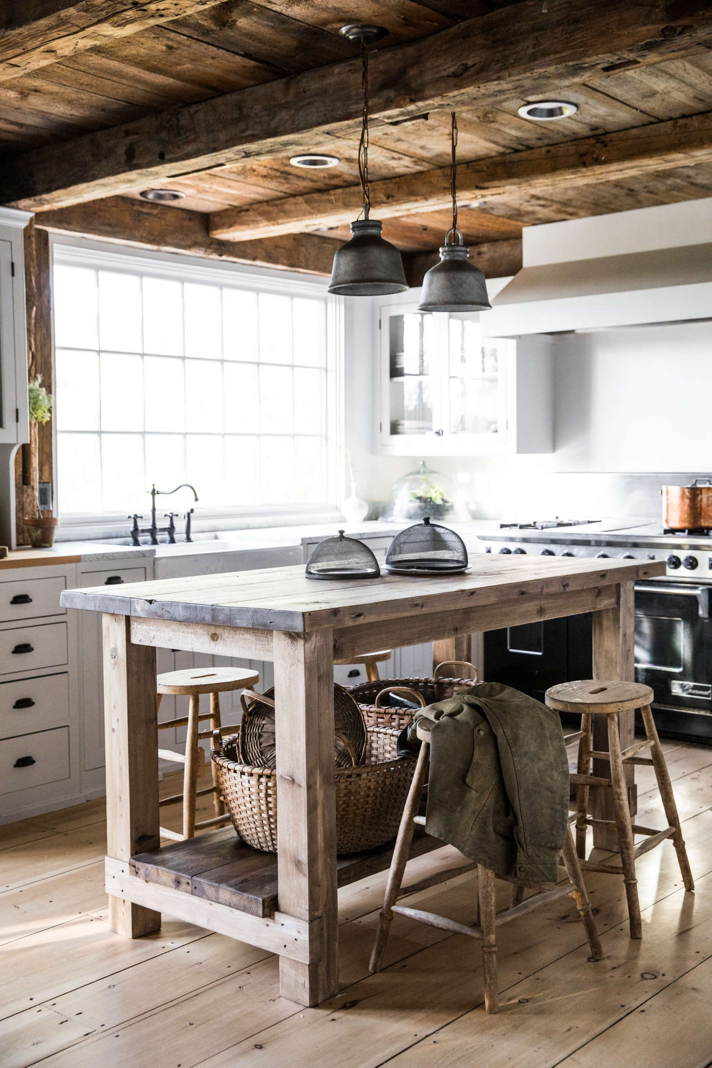 The farmhouse-style kitchen.