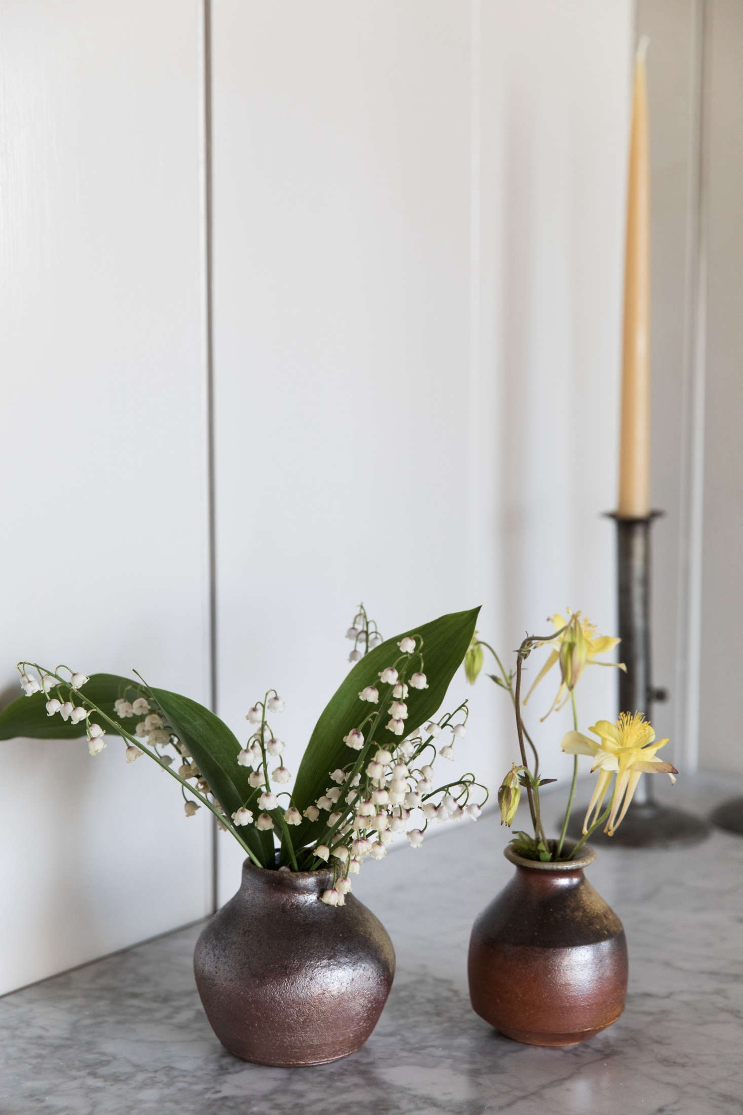 A vignette of locally farmed and foraged flowers by Molly O’Rourke, Esteves