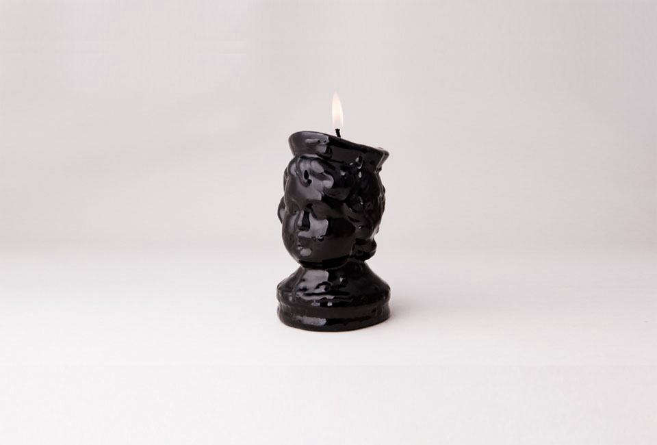 Going Goth 10 Sculptural Black Candles Remodelista The Black Wax Boy S Head Candle Is From Oldest Candlemaker In Lisbon Portugal