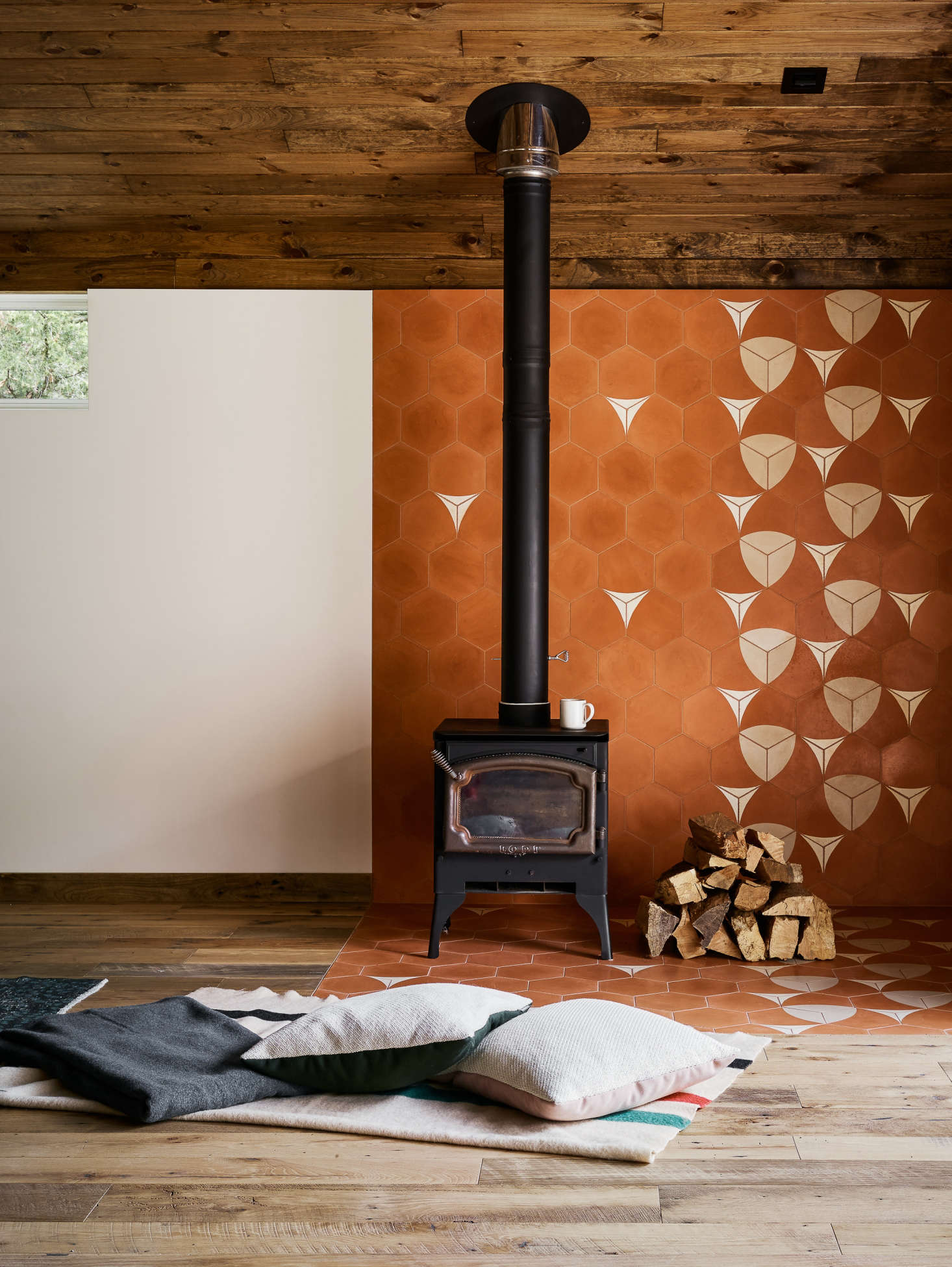 General Assembly designed the custom terracotta hex tile.