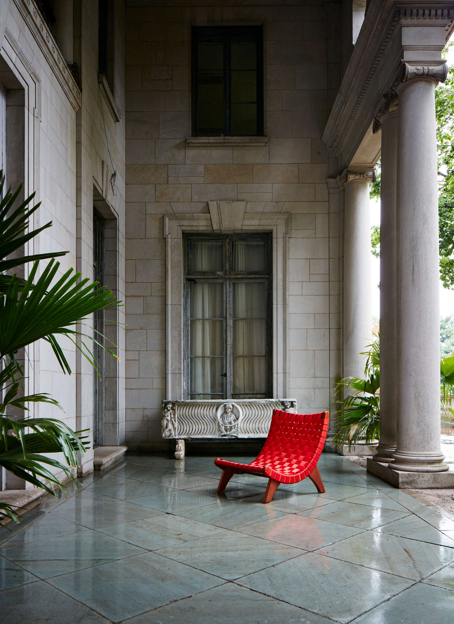 Mexican Bauhaus Wood And Leather Furniture From A Midcentury Master The San Miguelito Lounge Chair Is Suitable For Outdoors As Shown Here In Woven