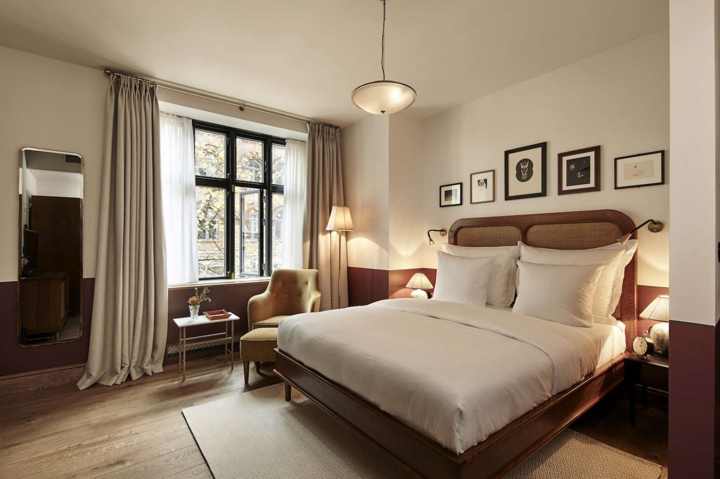 Another guest room, in warmer tones.