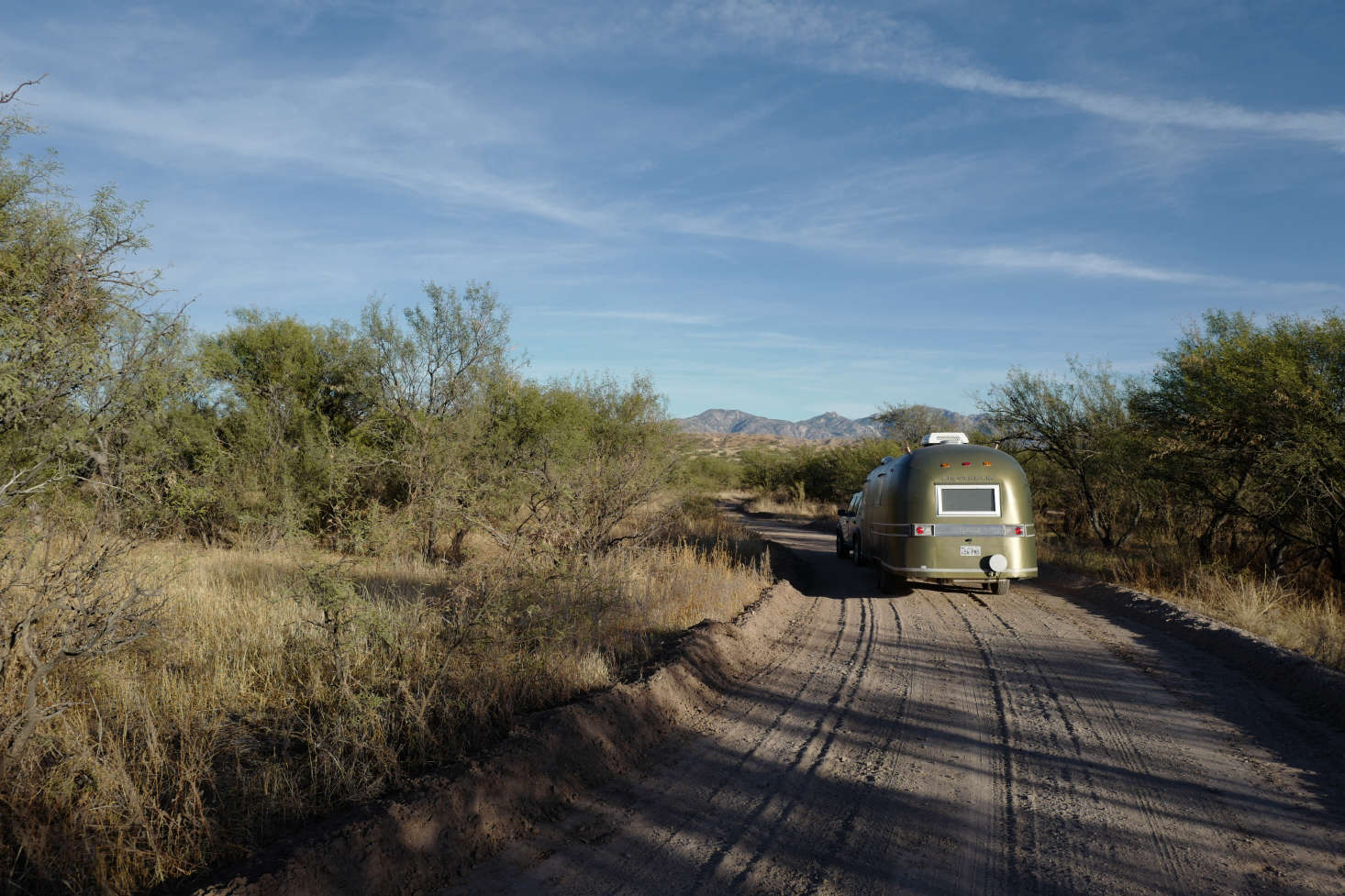 The Airstream is used for weekend getaways and as extra quarters at the ranch.
