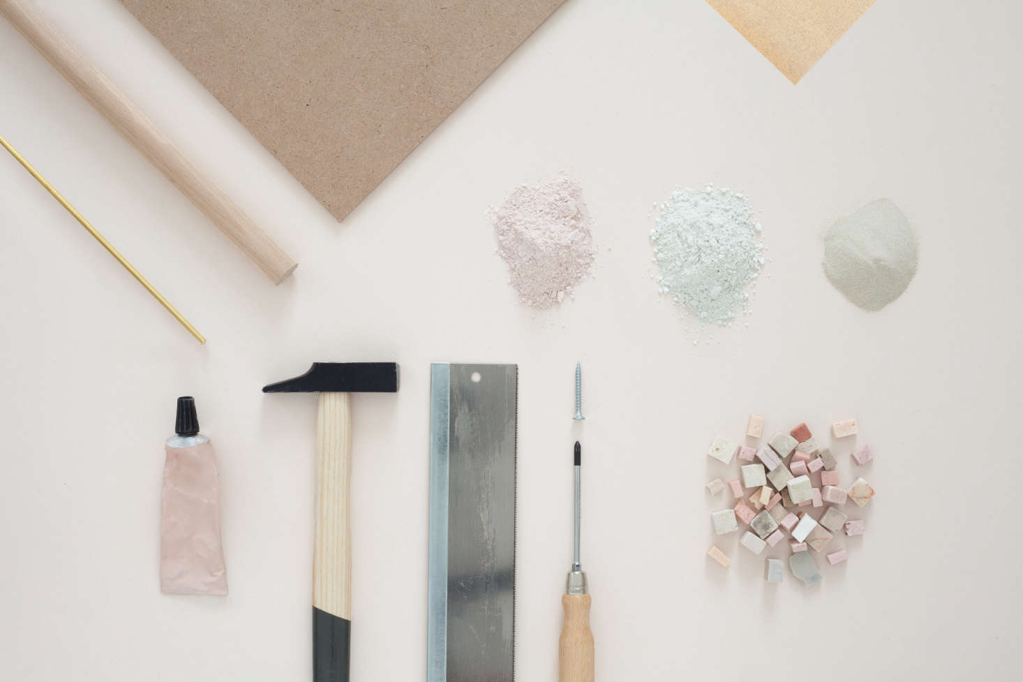 This is a two-part project: It involves putting together the table base and then the terrazzo top.