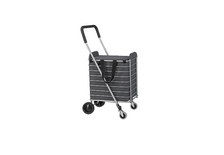 Polder Folding Shopping Cart with Insulated Grey Liner