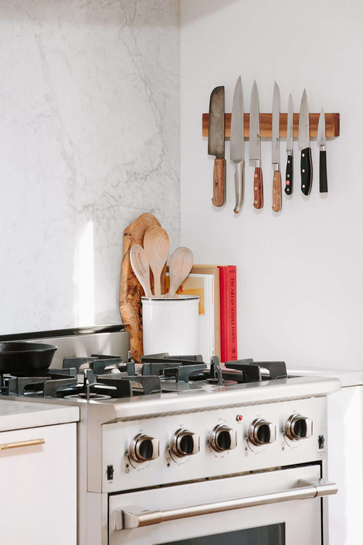 The stainless steel range is by NXR.