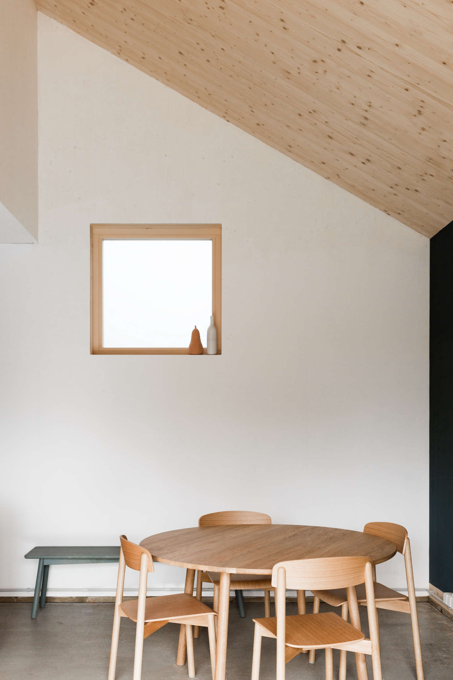 The Profile series—a table, a stackable chair, and a bench—are by Belgian industrial designer Sylvain Willenz.