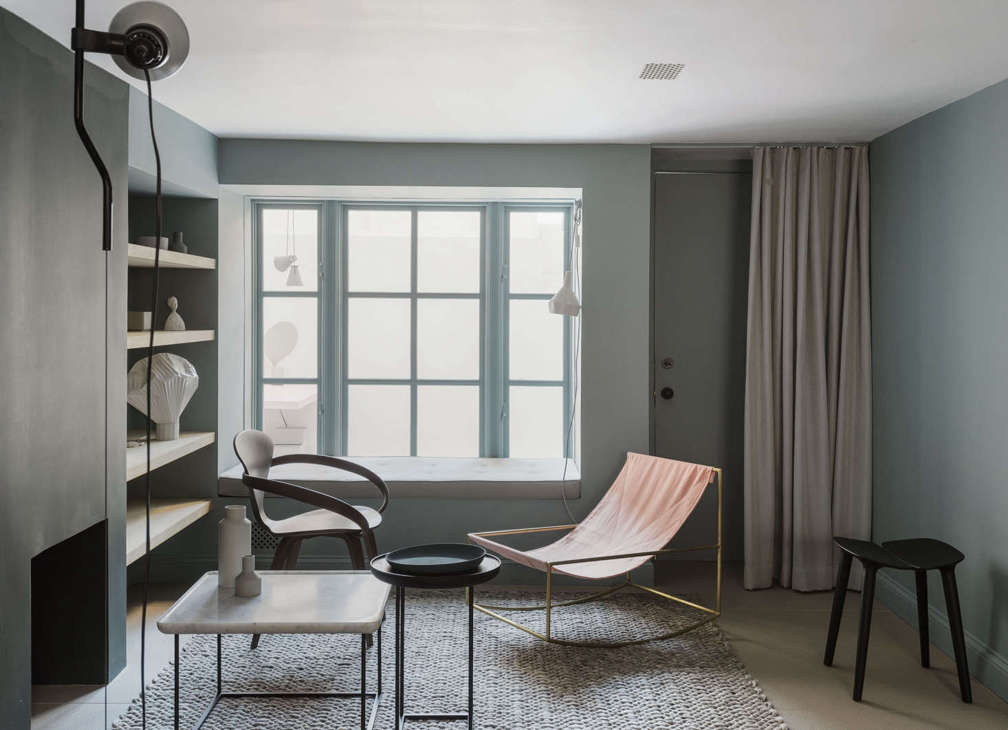 An unusually good-looking basement, as seen in A Luminous, Euro-Style Row House in Washington, DC, Courtesy of Studio Oink. Photograph by Matthew Williams for Remodelista; styling by Alexa Hotz.