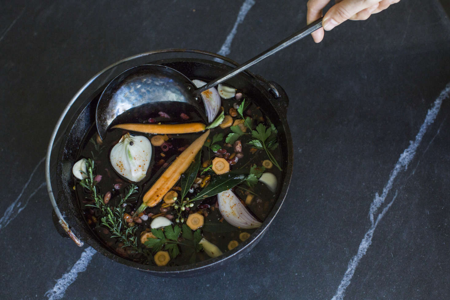 The heirloom-quality spoon can also be used as a ladle.