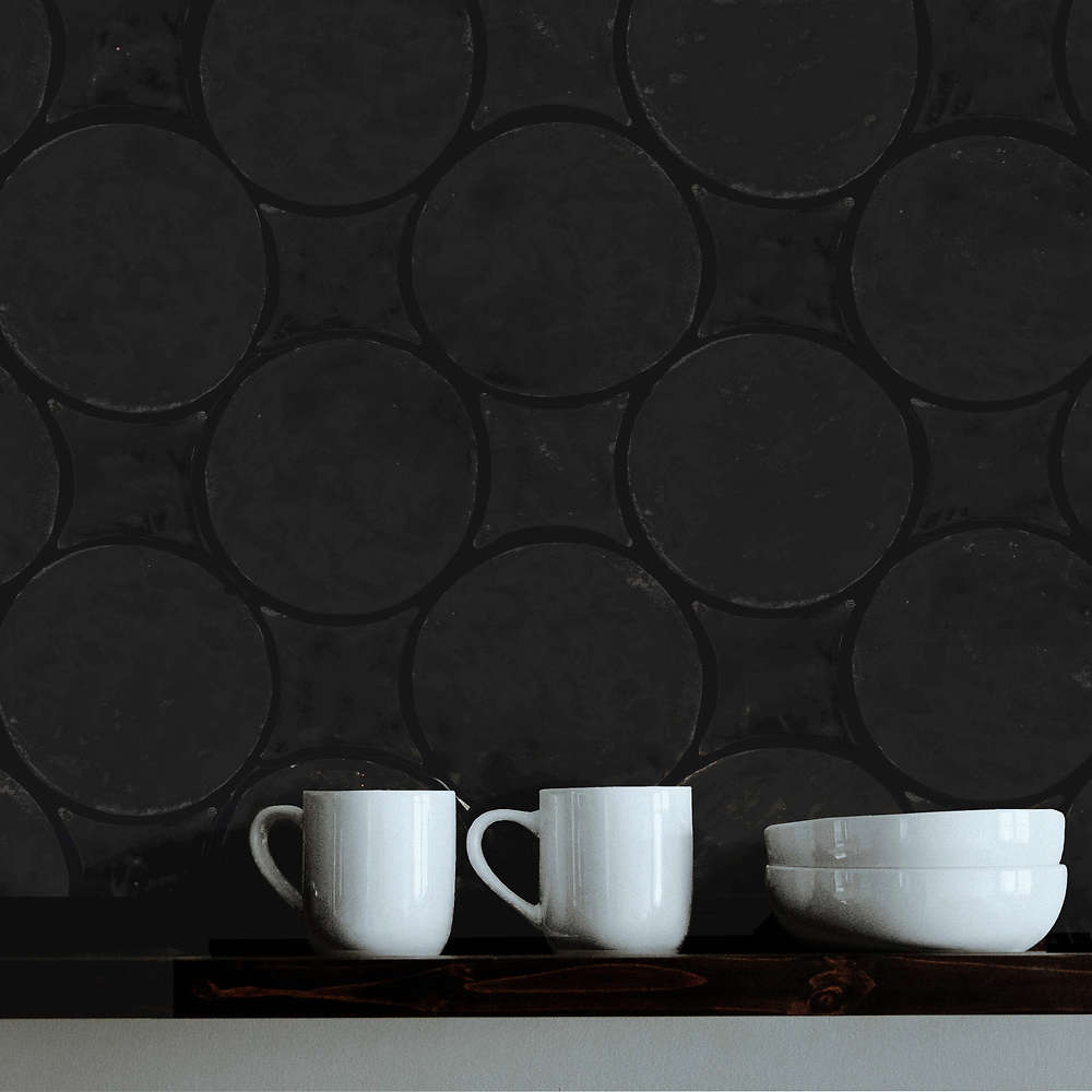 The Circle & Losange Diamond Bundle installed as a kitchen backsplash.
