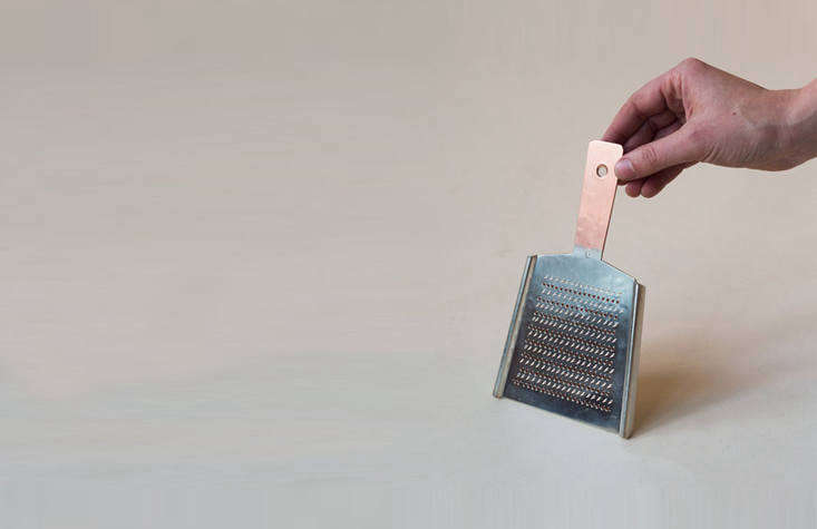 A Copper Grater, “cut from a sheet of strong, hand-pounded copper with sharp, tin-coated, individually raised teeth,” is $72.